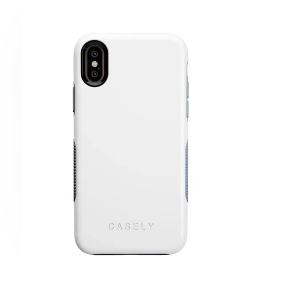 Casely Other - Casey Bold White on Grey iPhone XR Phone Case